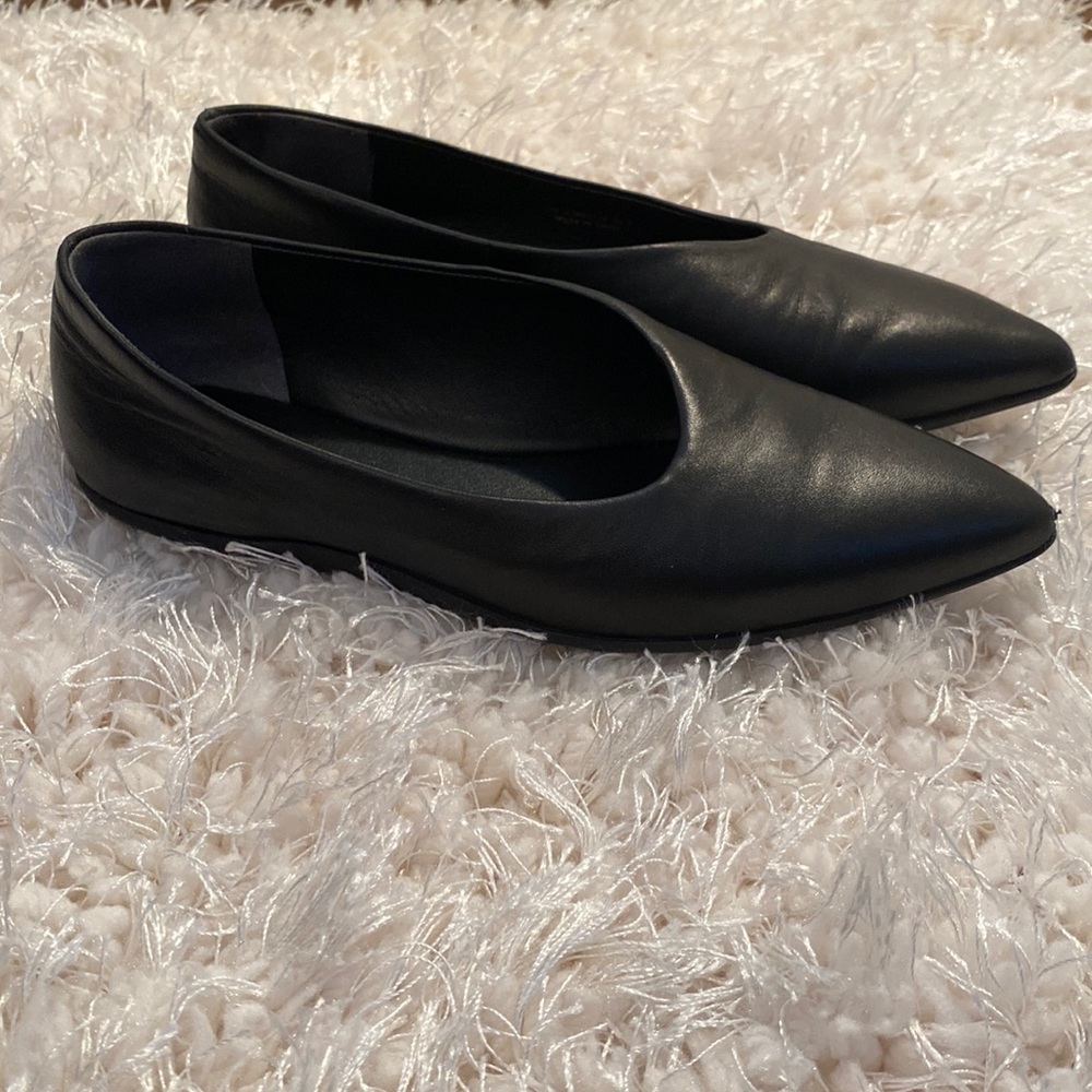Vince Black Leather Flats